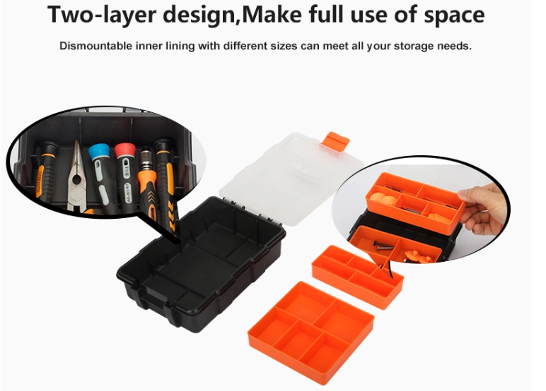 Portable Dual Layer Mini Plastic Storage Box